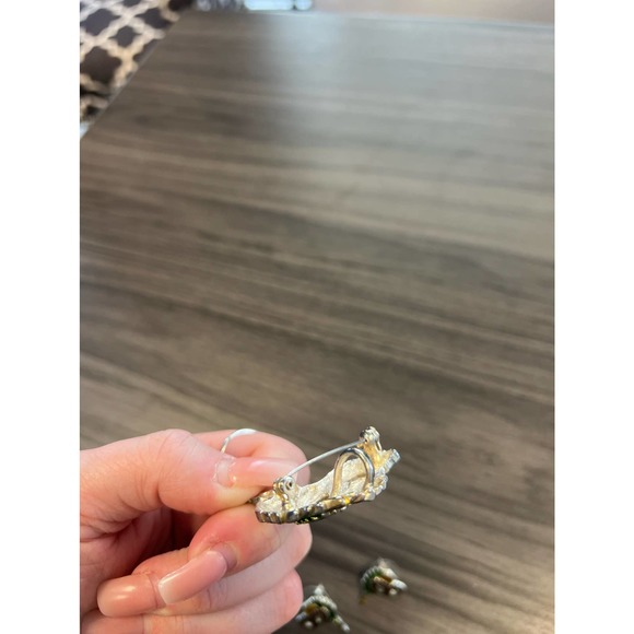 VTG Mardi Gras Mask Feathers Brooch Pin w/ Matching Earrings NOT MARKED - Picture 8 of 10